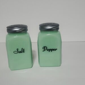 Jadeite Glass Salt and Pepper Shaker Set